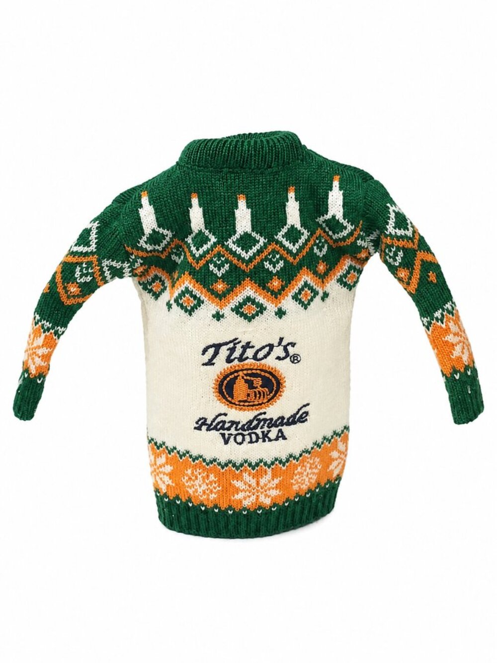 Tito's Green & Cream Knit Bottle Sweater